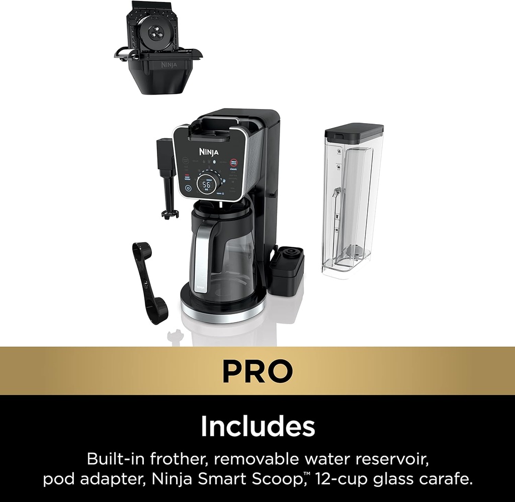 Ninja Drip Coffee Maker With K Cup Combo, DualBrew Pro Specialty Coffee System, Coffee Machine Compatible with K-Cup Pods, 12 Cup Single Serve Coffee Makers with Paper Filter, CFP301