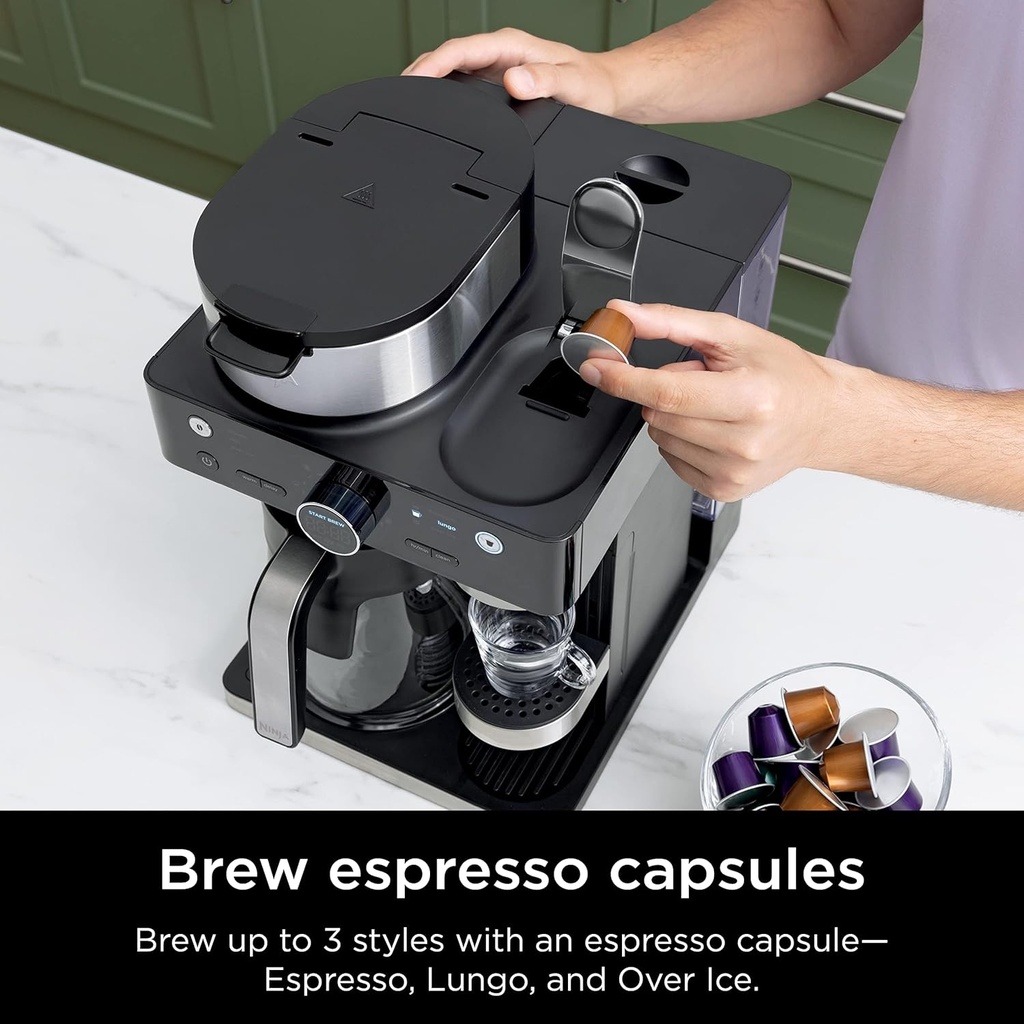 Ninja Drip Coffee Maker With K Cup Combo, DualBrew Pro Specialty Coffee System, Coffee Machine Compatible with K-Cup Pods, 12 Cup Single Serve Coffee Makers with Paper Filter, CFP301