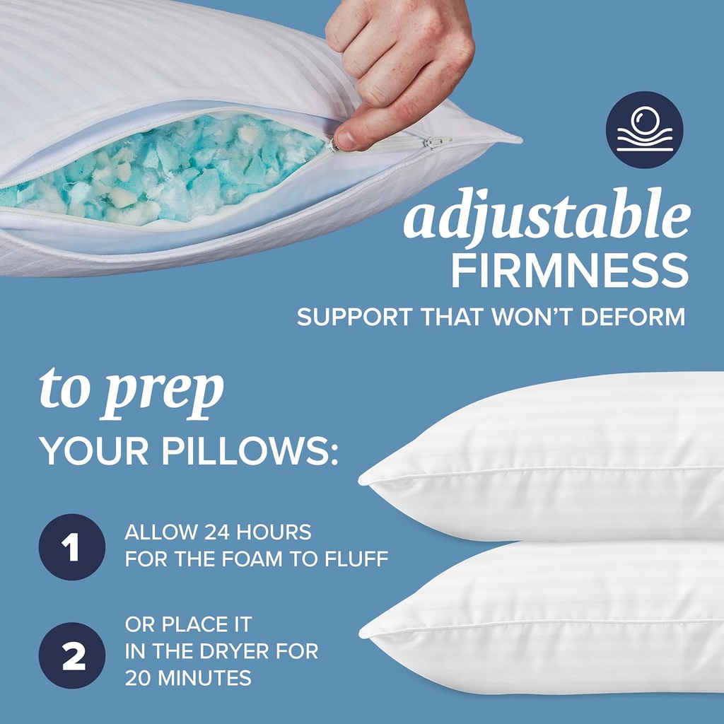 Meoflaw Pillows for Sleeping(2-Pack), Luxury Hotel Pillows Standard Size Set of 2,Bed Pillows for Side and Back Sleeper