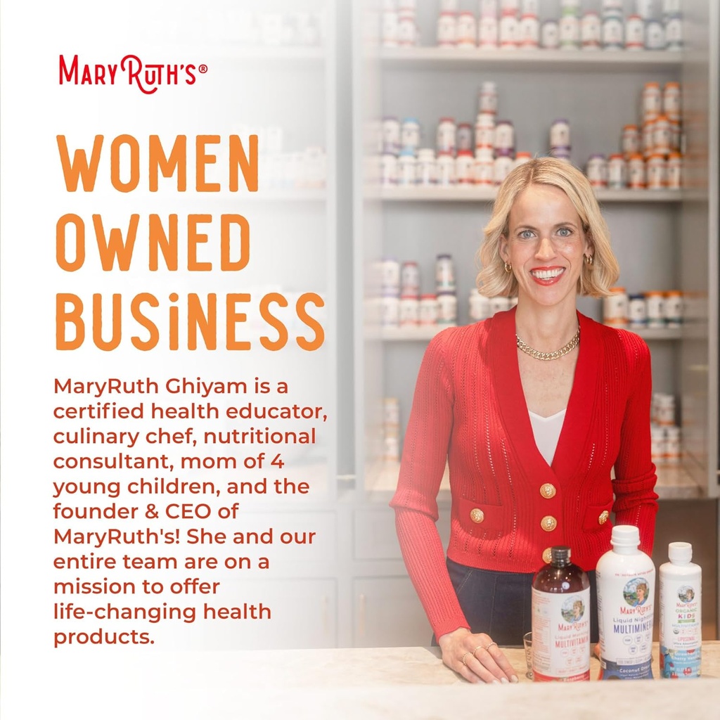 MaryRuth's Liquid Multivitamin + Lustriva® Hair Growth | Biotin 10000mcg | Vitamin D | B Vitamins | Clinically Tested for Thicker Hair, Wrinkles, Fine Lines, Skin Care | Ages 18+