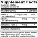 Metagenics Vitamin D3 + K - for Immune Support, Bone Health & Heart Health* - Vitamin D with MK-7 (Vitamin K2) - Non-GMO - Gluten-Free - 60 Softgels