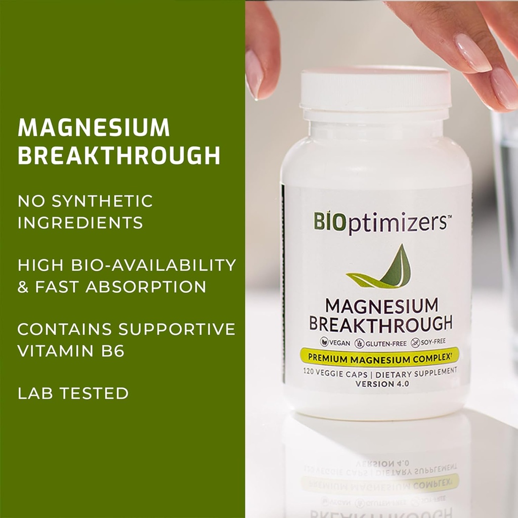 Magnesium Breakthrough Supplement 4.0 - Has 7 Forms of Magnesium: Glycinate, Malate, Citrate, and More - Natural Sleep and Brain Supplement