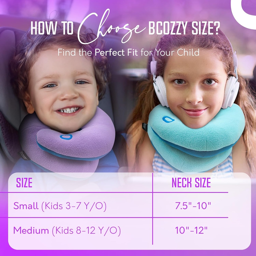 BCOZZY Neck Pillow for Travel Provides Double Support to The Head, Neck, and Chin in Any Sleeping Position on Flights, Car, and at Home, Comfortable Airplane Travel Pillow