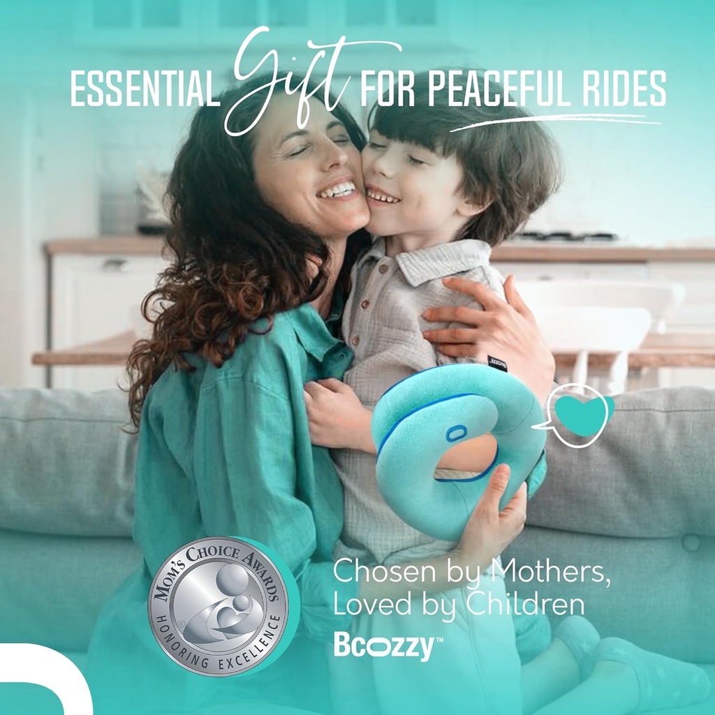 BCOZZY Neck Pillow for Travel Provides Double Support to The Head, Neck, and Chin in Any Sleeping Position on Flights, Car, and at Home, Comfortable Airplane Travel Pillow